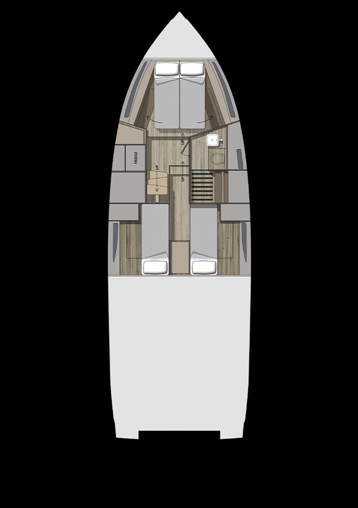 LOWER DECK CABINS CONVERTED